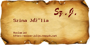 Szina Júlia névjegykártya