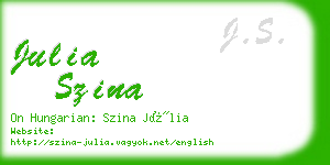 julia szina business card